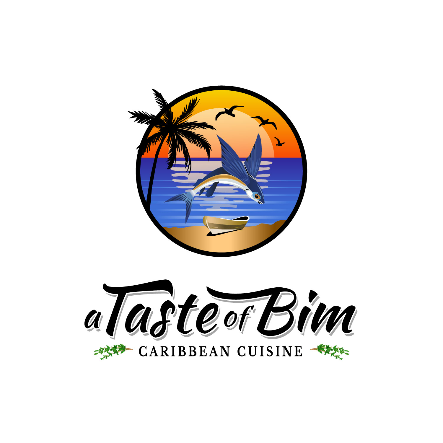 caribbean-restaurant-logo-design-portfolio-example-for-american-logo-designer-in-eureka-california